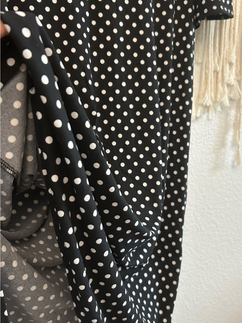 TIANA B Black & White Polka Dot Swing | Soft Knit Short Sleeve Dress - Picture 12 of 15